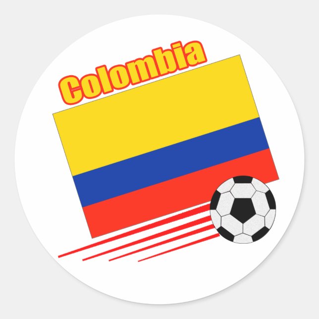 Colombia Soccer Team Runder Aufkleber (Vorderseite)