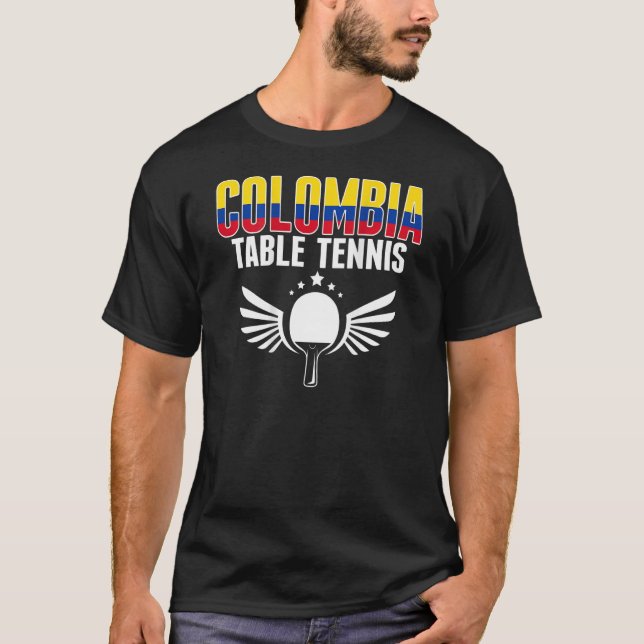 Colombia Table Tennis  Support Colombian Ping Pong T-Shirt (Vorderseite)