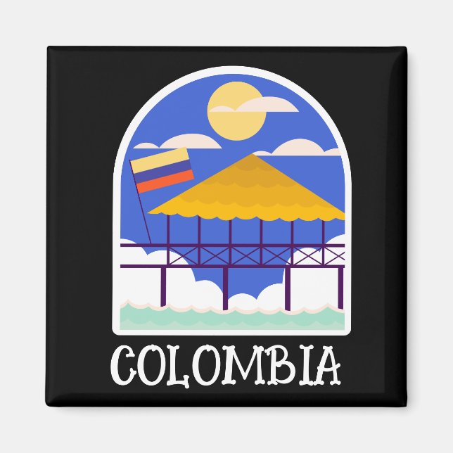 Colombia Vintage Travel Magnet (Vorne)