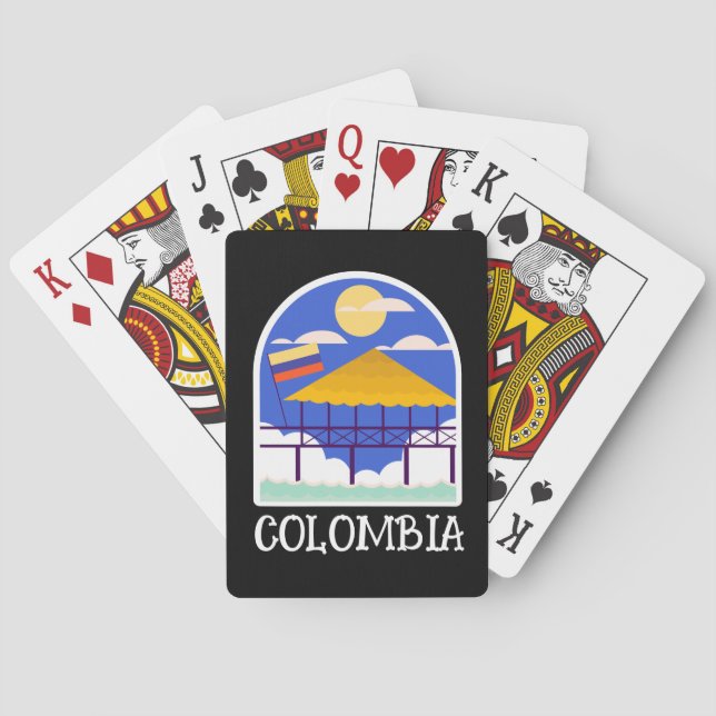Colombia Vintage Travel Spielkarten (Rückseite)