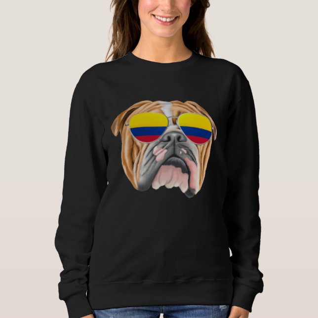 Colombian Flag Bulldog Dog Colombia Pocket Sweatshirt (Vorderseite)