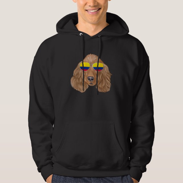 Colombian Flag Cocker Spaniel Dog Colombia Pocket Hoodie (Vorderseite)