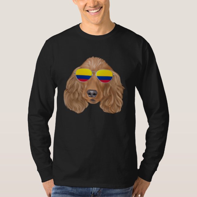 Colombian Flag Cocker Spaniel Dog Colombia Pocket T-Shirt (Vorderseite)