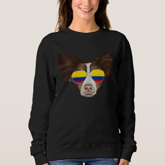 Colombian Flag Collie Dog Colombia Pocket Sweatshirt (Vorderseite)