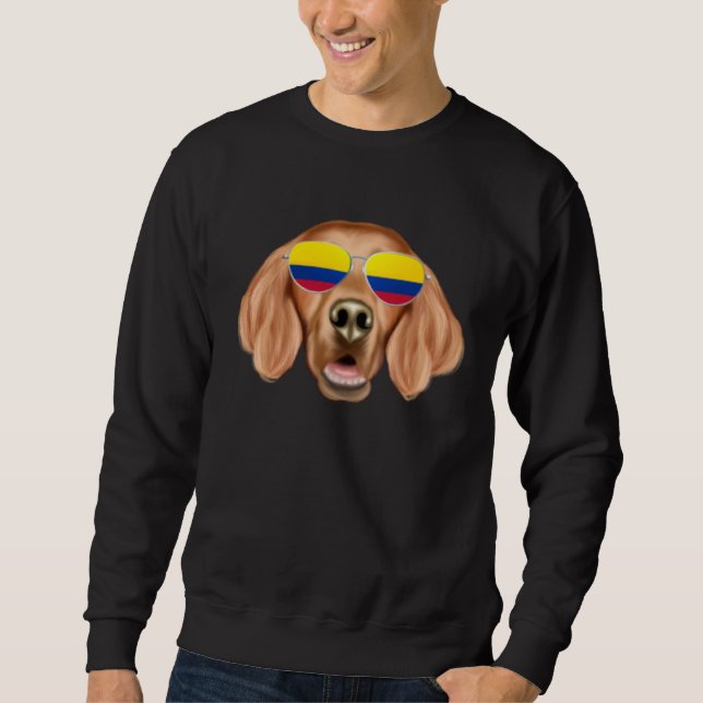 Colombian Flag Irish Setter Dog Colombia Pocket Sweatshirt (Vorderseite)