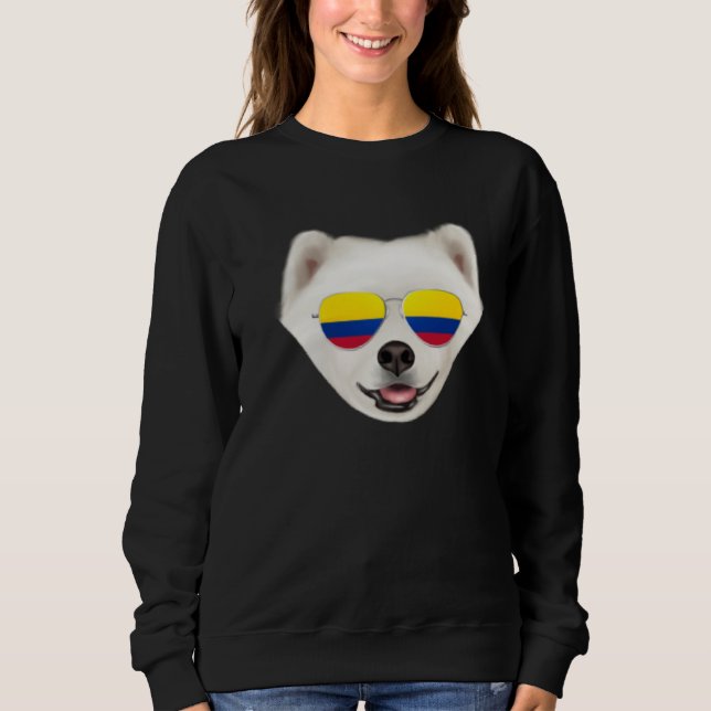 Colombian Flag Samoyed Dog Colombia Pocket Sweatshirt (Vorderseite)