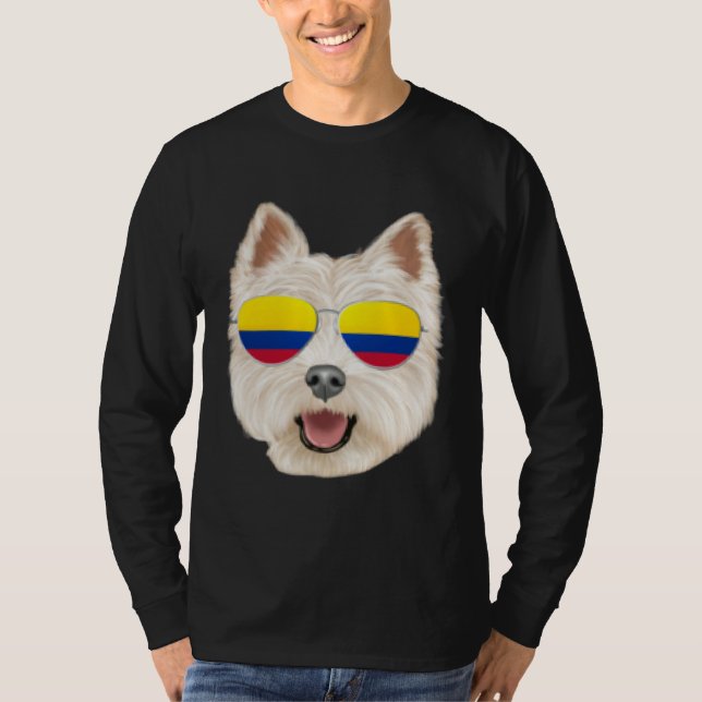 Colombian Flag West Highland White Terrier Dog Poc T-Shirt (Vorderseite)
