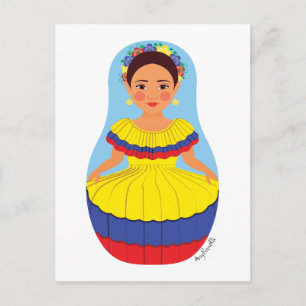 Colombian Matryoshka Postcard Postkarte