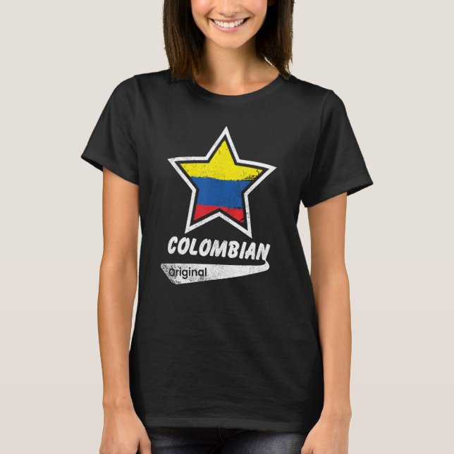 Colombian Original  Proud Colombian  Flag Colombia T-Shirt (Vorderseite)