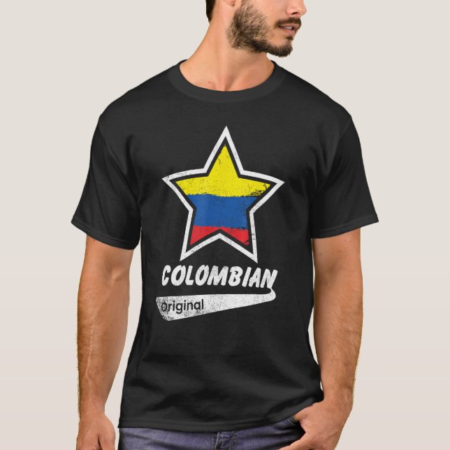 Colombian Original  Proud Colombian  Flag Colombia T-Shirt (Vorderseite)