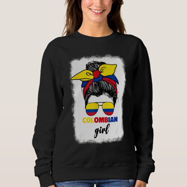 Colombiana Colombia Flag Cute Colombian Girl For W Sweatshirt (Vorderseite)