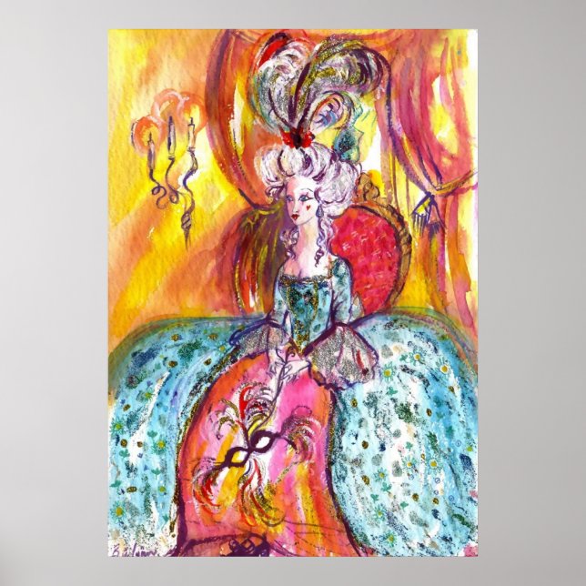 COLOMBINA, LADY MIT MASK Venezianische Maskerade Poster (Vorne)