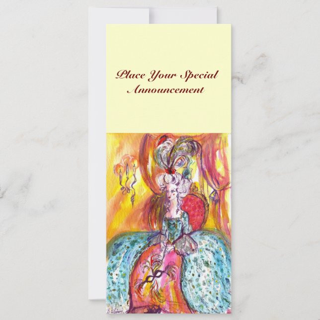 COLOMBINA / MARDI GRAS MASQUERADE BALL ANKÜNDIGUNG (Vorderseite)