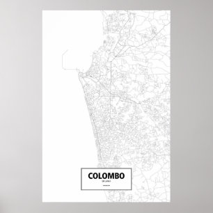 Colombo, Sri Lanka (Schwarzes auf Weiß) Poster