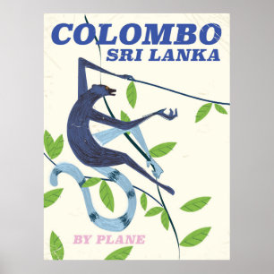 Colombo Sri Lanka Vintage-Reiseposter Poster