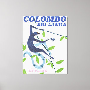 Colombo Sri Lanka Vintages Reiseplakat Leinwanddruck