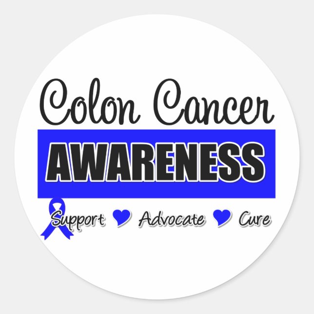 Colon Cancer Awareness Abzeichen Runder Aufkleber (Vorderseite)