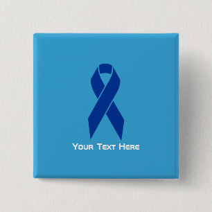Colon Cancer Awareness Blue Ribbon Button