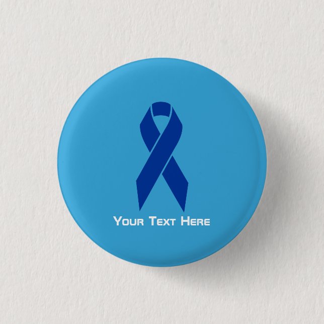 Colon Cancer Awareness Blue Ribbon Button (Vorderseite)