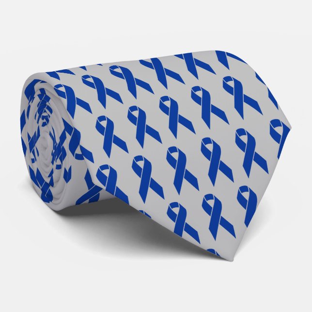 Colon Cancer Awareness Blue Ribbon Krawatte (Gerollt)