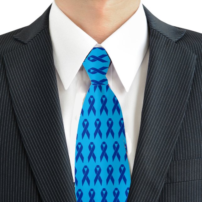 Colon Cancer Awareness Blue Ribbon Krawatte (Colon Cancer Awareness Blue Ribbon Neck Tie)