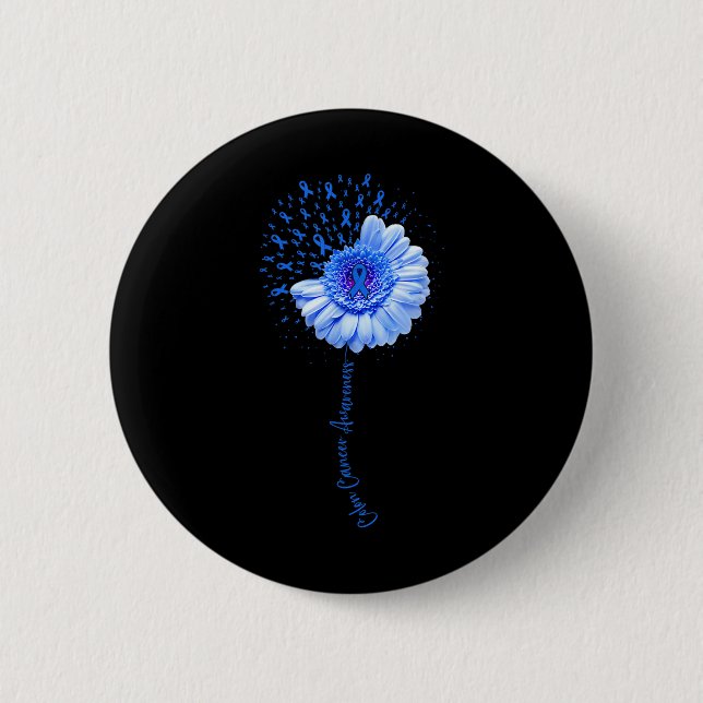 Colon Cancer Awareness Blume Survivor Fighter Button (Vorderseite)