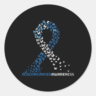 Colon Cancer Awareness Colonoscopy Blue Ribbon abe Runder Aufkleber
