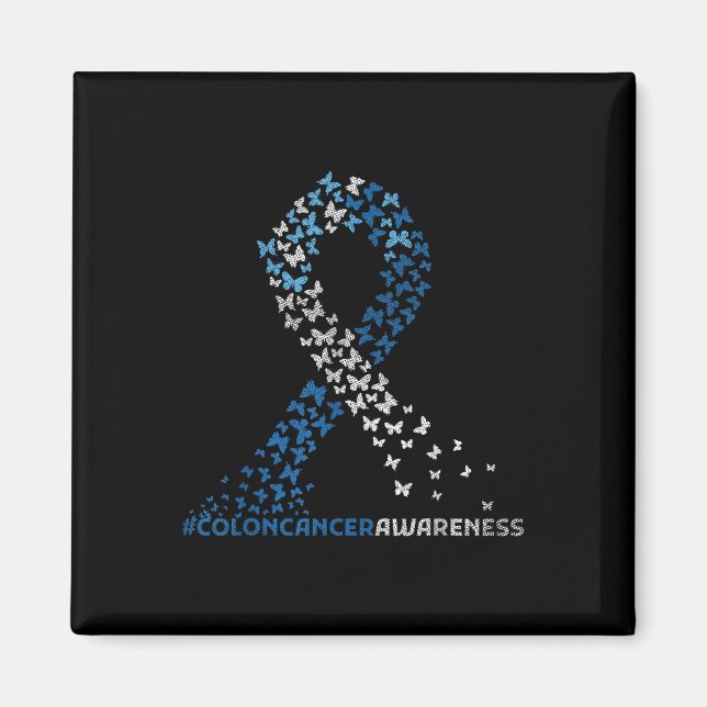 Colon Cancer Awareness Colonoscopy Blue Ribbon Magnet (Vorne)