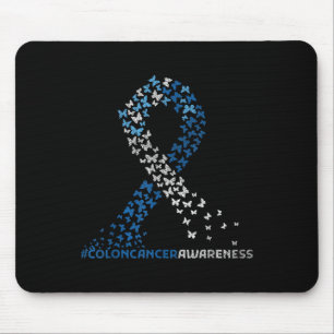 Colon Cancer Awareness Colonoscopy Blue Ribbon Mousepad
