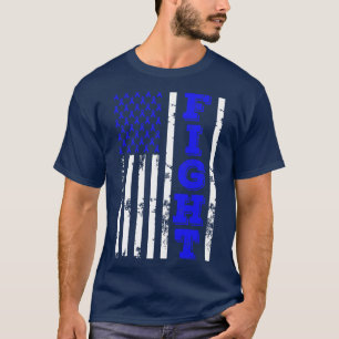 Colon Cancer Awareness Fight American Flag 4th of T-Shirt