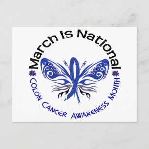 Colon Cancer Awareness Month Butterfly 3.3 Postkarte