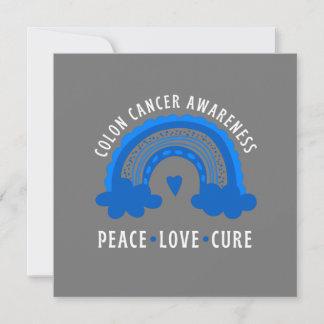 Colon Cancer Awareness Peace Liebe Cure Karte