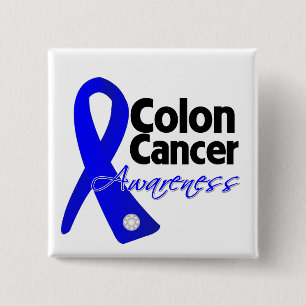 Colon Cancer Awareness Ribbon Button