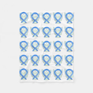 Colon Cancer Awareness Ribbon Soft Fleece Blankets