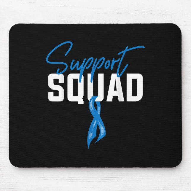 Colon Cancer Awareness Support Squad Blue Ribbon Mousepad (Vorne)