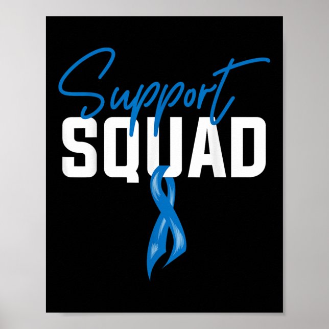 Colon Cancer Awareness Support Squad Blue Ribbon Poster (Vorne)