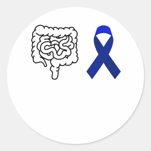 Colon Cancer Awareness Survivor Warrior Ribbon Runder Aufkleber (Vorderseite)