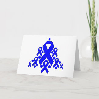 Colon Cancer Christmas Ribbon Tree Feiertagskarte