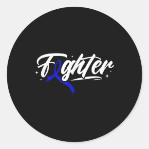 Colon Cancer Fighter Blue Ribbon Awareness Montag Runder Aufkleber