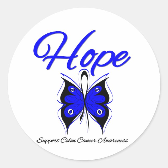 Colon Cancer Hope Butterfly Runder Aufkleber (Vorderseite)