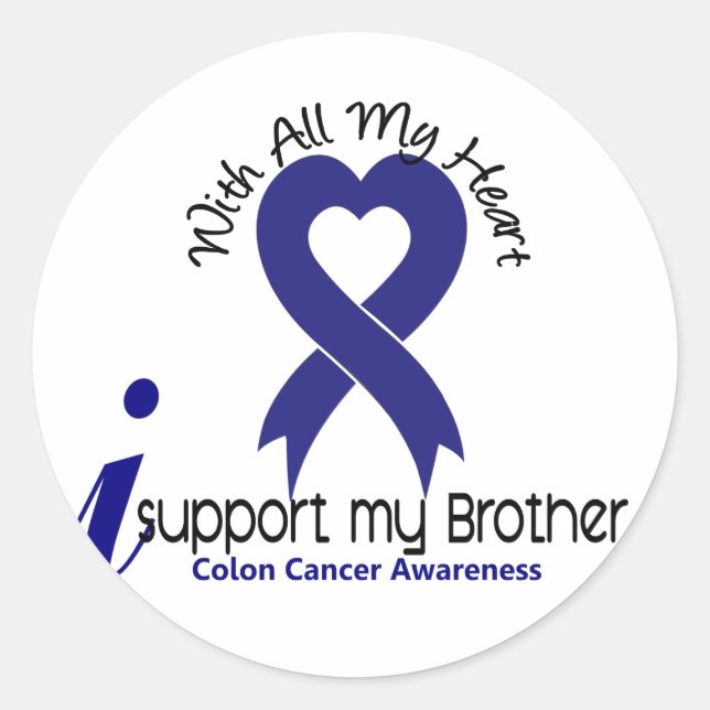 Colon Cancer I support My Brother Runder Aufkleber (Vorderseite)