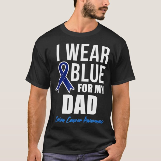 Colon Cancer I Wear Blue for My Vater's Women Men T-Shirt (Vorderseite)