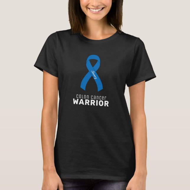 Colon Cancer Ribbon Black T - Shirt (Vorderseite)