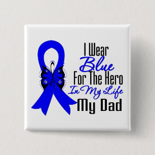 Colon Cancer Ribbon Hero Mein Vater Button