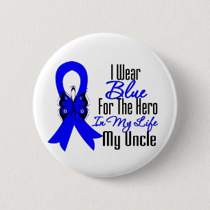 Colon Cancer Ribbon Hero My Onkel Button
