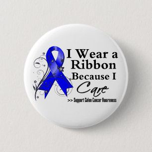 Colon Cancer Ribbon, weil ich pflege Button