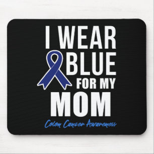 Colon Cancer Shirt Ich trage Blau für meine Mama S Mousepad