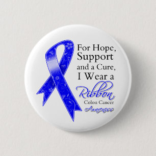 Colon Cancer Support Hope Awareness Button