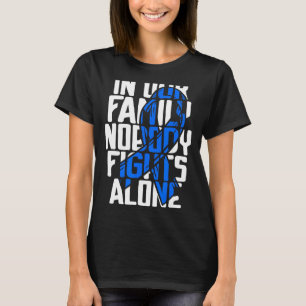Colon Cancer Support T-Shirt Family Blue Colon Can