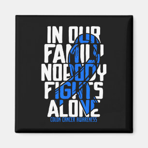 Colon Cancer Support T-Shirt Family Blue Colon Can Magnet